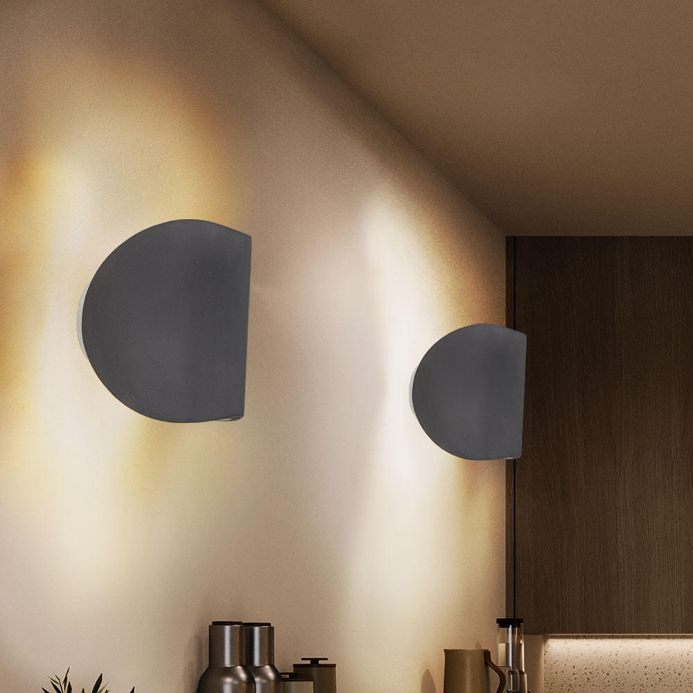 Thumbnail - Globo Lighting Led, Grau, Stein, 12.6x15.7x12.4 cm, Lampen & Leuchten, LED Beleuchtung, LED-Wandleuchten