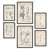 POSTER Set Mit 6 Plakaten Mit Bauwerkzeuge 1 Patenten Im Vintage Stil A3 & A4 Rahmenlos - Klar, Papier (29/3cm) - Nacnic