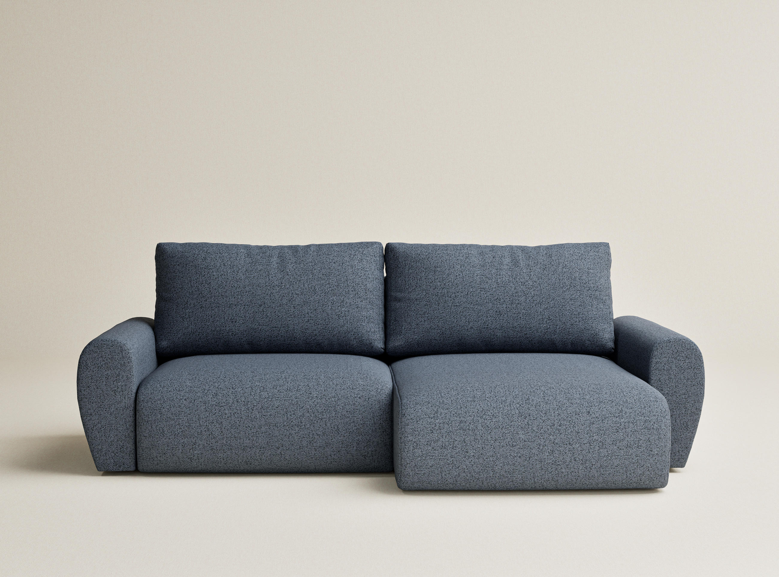 ECKSOFA MIT SCHLAFFUNKTION Numba Blau Webstoff - Blau/Schwarz, Holz/Holzwerkstoff (253/153cm) - Maison de Reve