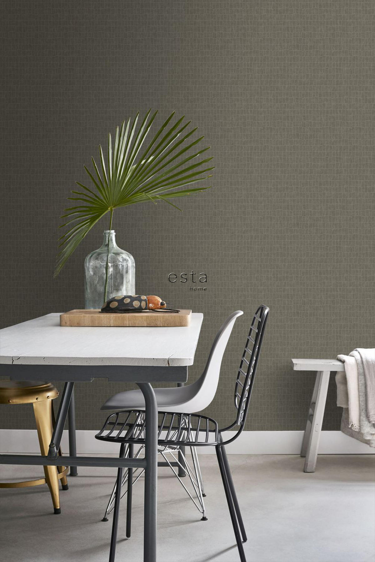 TAPETE Krokodil-Optik 53 cm x 10.05 m - Braun, Papier (53/1000cm) - ESTAhome