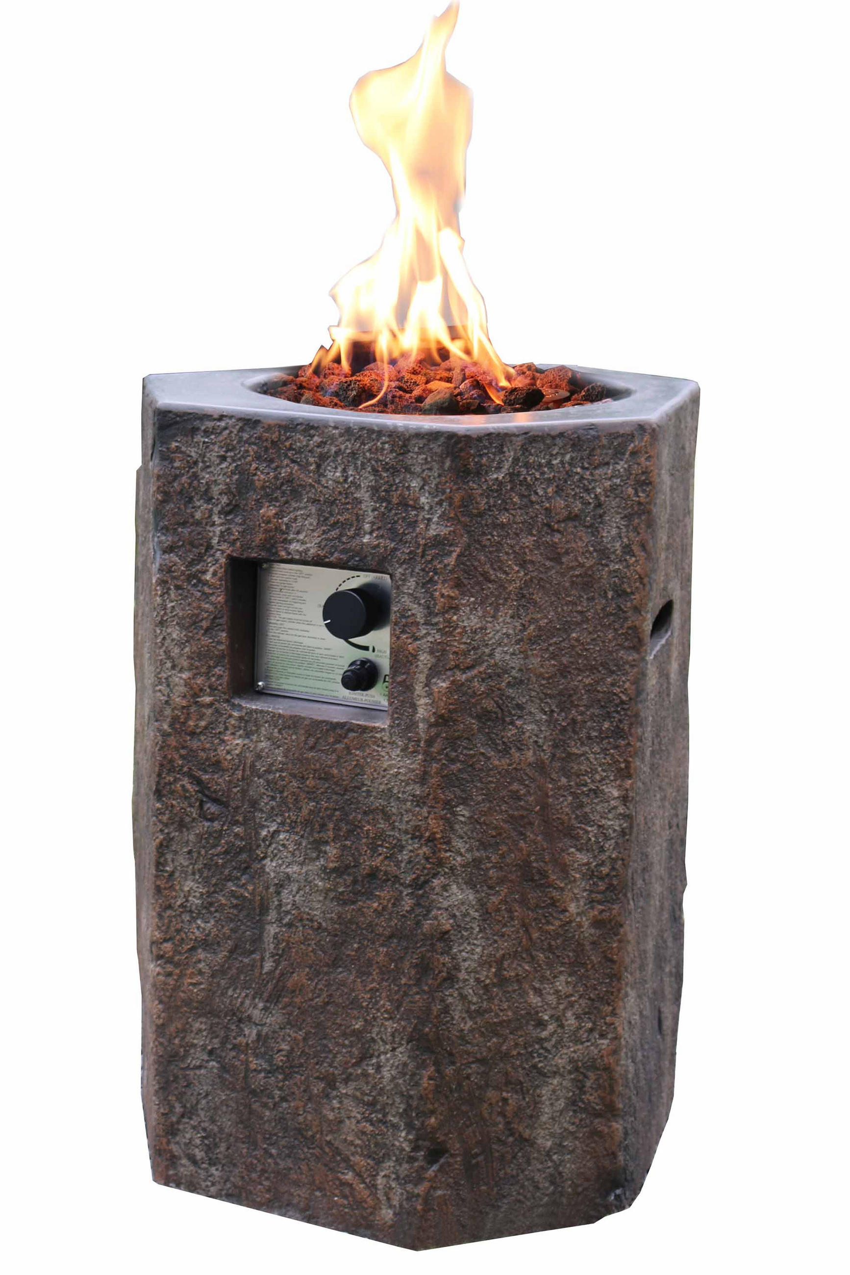 FEUERSTELLE Tambora in Basalt-Optik aus Faserbeton - Dunkelgrau, Stein (57/78/57cm) - Elementi