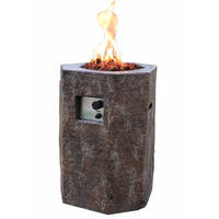 FEUERSTELLE Tambora in Basalt-Optik aus Faserbeton - Dunkelgrau, Stein (57/78/57cm) - Elementi