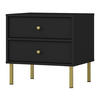 NACHTTISCH Oktio Schwarz-Graphit 52 cm - Goldfarben/Schwarz, Holzwerkstoff/Metall (51.8/50/40.8cm) - Selsey