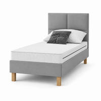 BETT für Hotel DUBAJ 70 x 200 cm, Polsterbett mit Rädern, Taschenmatratze, Einzelbett, 1 Stück, Grau - Grau, Holz/Buchenholz (70/200cm) - Trada