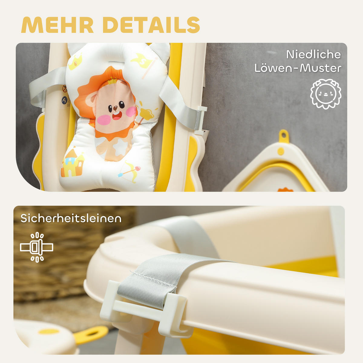 BABYWANNE, Kunststoff, Polyester, Gelb - Gelb, Kunststoff (55/80.5cm) - AIYAPLAY