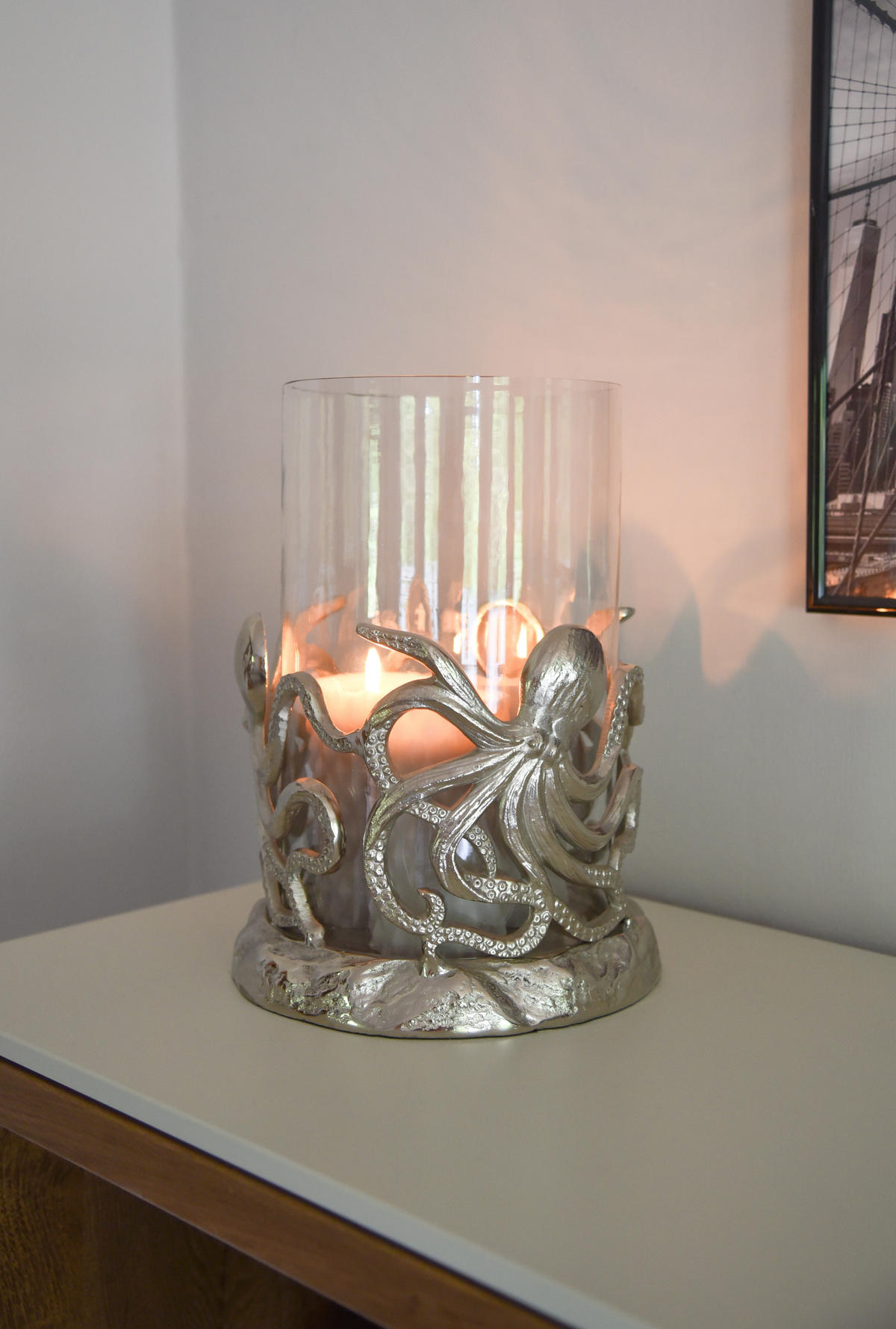 KERZENHALTER Paul Silber 33,5x24,5x24,5cm - Silberfarben, Metall (24.5/33.5/24.5cm) - DELUKE
