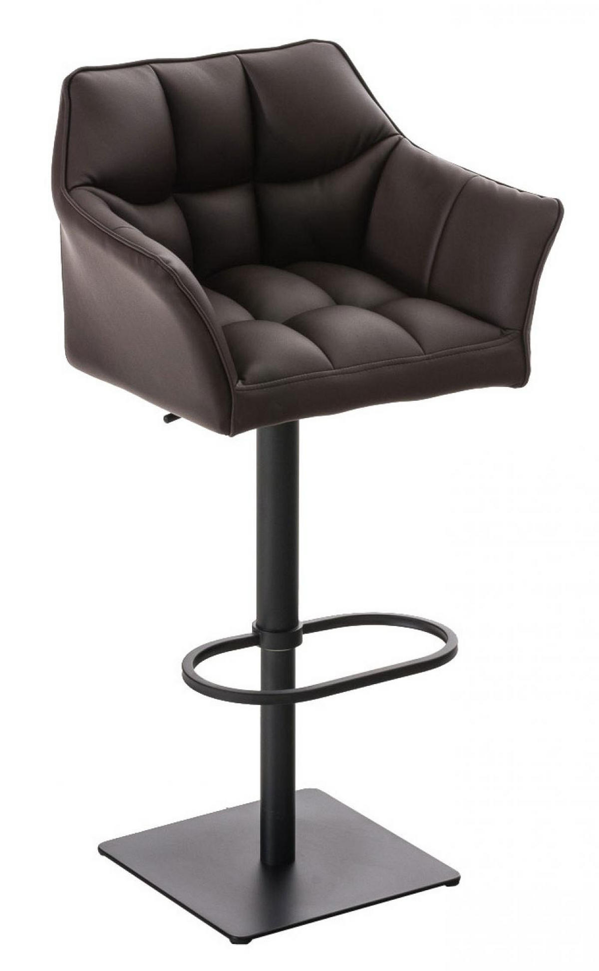 BARHOCKER 2er Set Lederlook Braun - Schwarz/Braun, Textil/Metall (64/88/45cm) - CLP