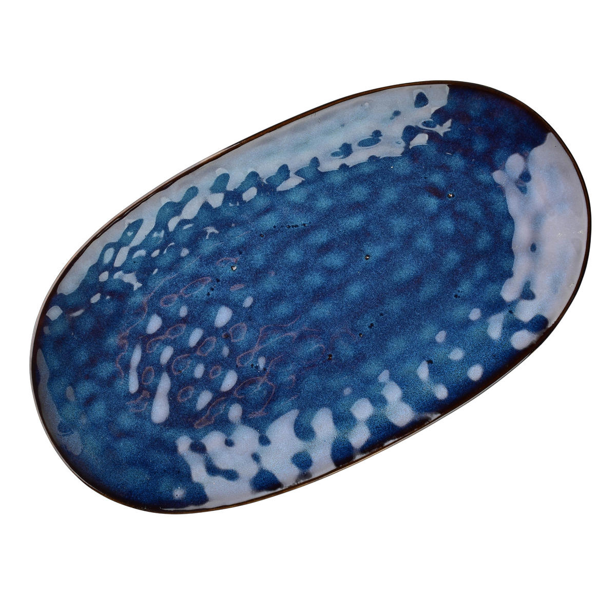 SERVIERPLATTE Basic Nature Dunkelblau 40,5x23x3 cm Keramik - Dunkelblau, Keramik (23/3/40.5cm) - Mondex