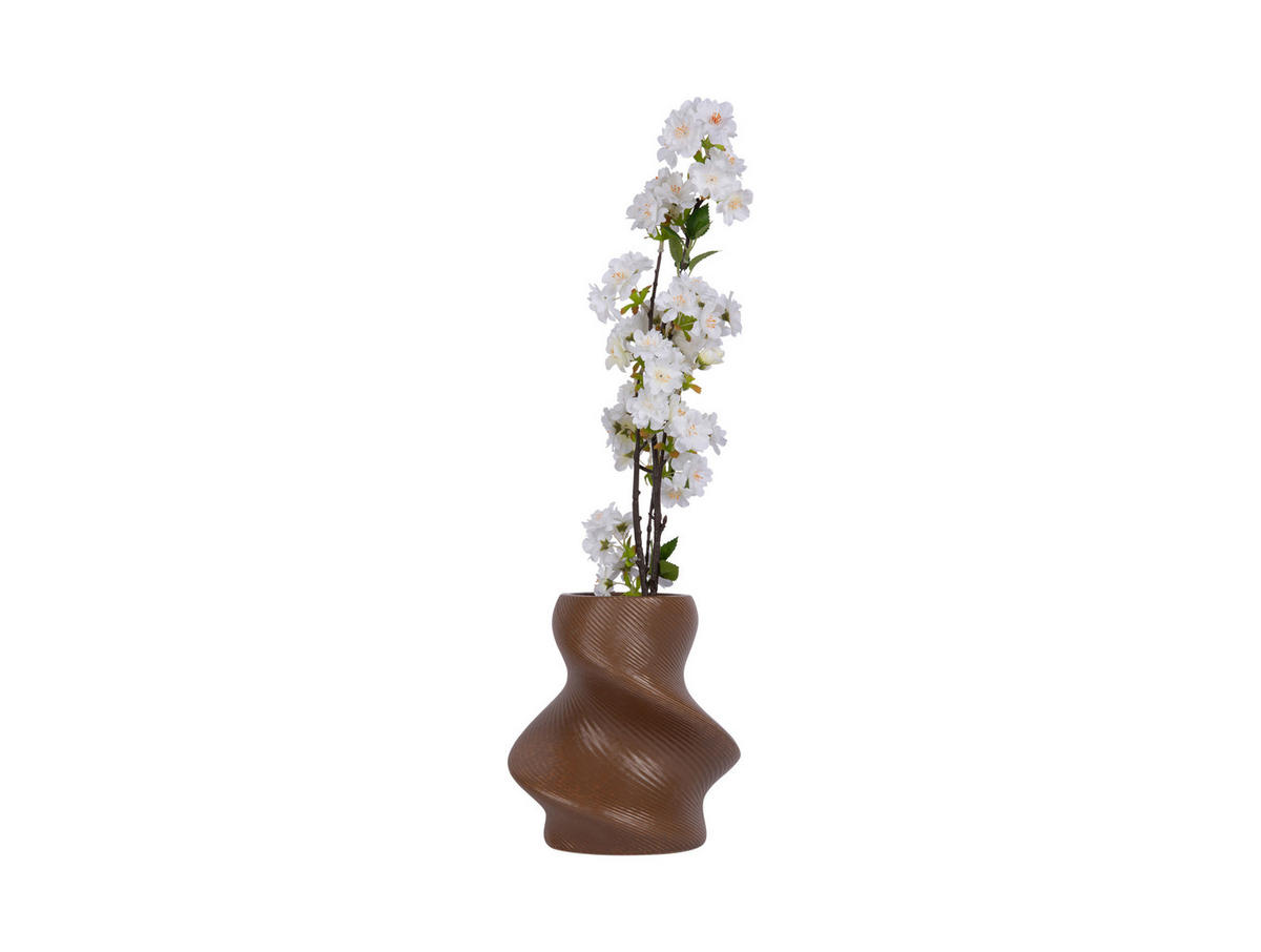 VASE Paris Twisted Wide - Braun - 22 cm - Braun, Stein (22cm) - Present Time