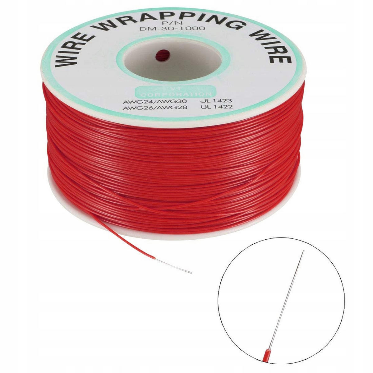 KABEL KYNAR, 200 m, AWG 30 Ø 0,25 mm, Außendurchmesser 0,6 mm, verzinntes Kupfer, PVC-Isolierung, 300 V, -60 bis 200 °C - Multicolor, Kunststoff/Metall (10/10/10cm)