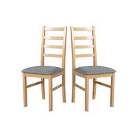 STUHL 2er Set Nilo 8, sonoma eiche - Fango/Sonoma Eiche, Holz (43/94/40cm) - Leaf Design
