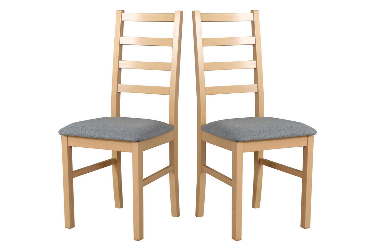 STUHL 2er Set Nilo 8, sonoma eiche - Fango/Sonoma Eiche, Holz (43/94/40cm) - Leaf Design