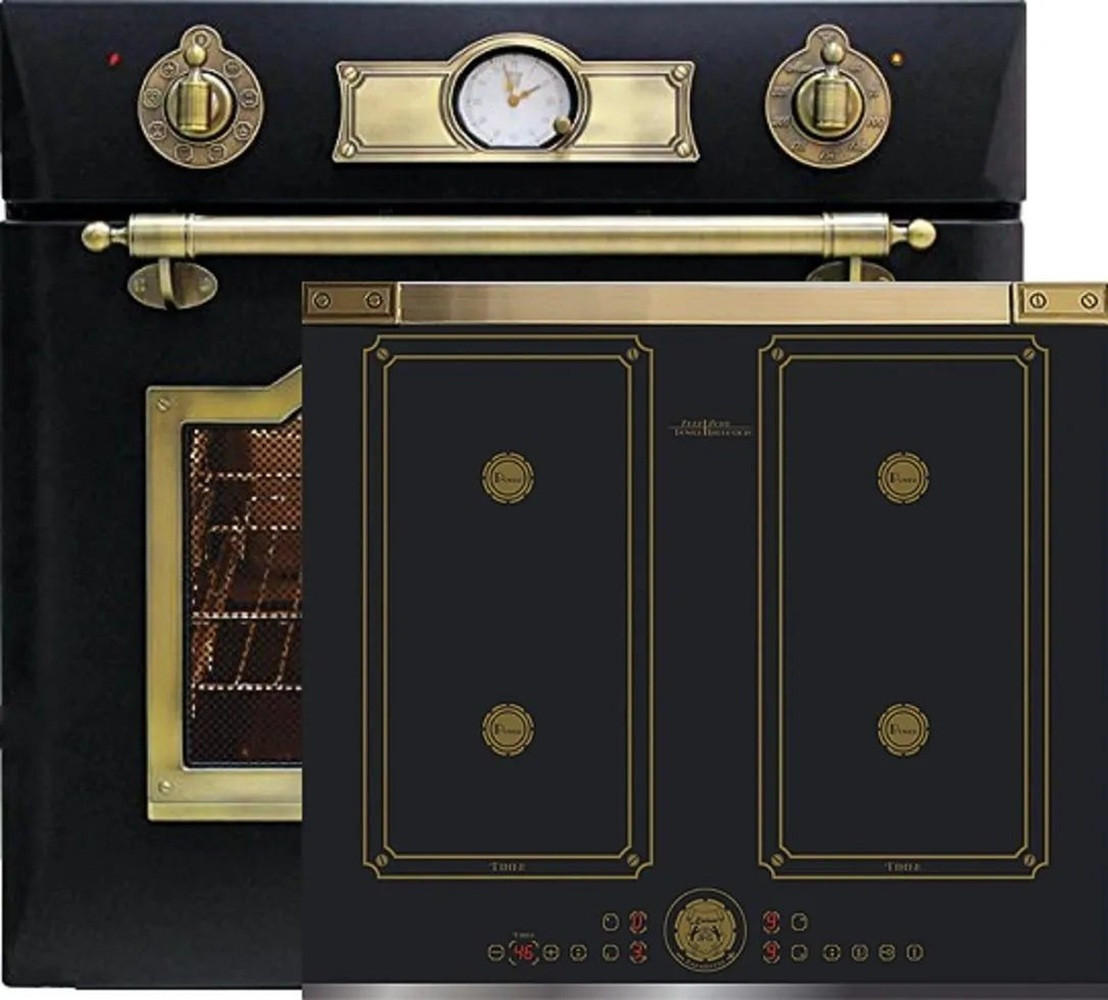 BACKOFEN-SET Elektro Einbau Backofen 60 cm EH 6355 Em+KCT 6745 AD Induktionskochfeld 60 cm - Schwarz, Metall (59.4/59.4/57.5cm) - Kaiser Küchengeräte