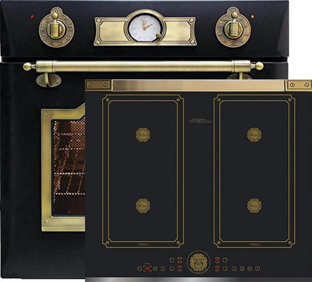 BACKOFEN-SET Elektro Einbau Backofen 60 cm EH 6355 Em+KCT 6745 AD Induktionskochfeld 60 cm - Schwarz, Metall (59.4/59.4/57.5cm) - Kaiser Küchengeräte