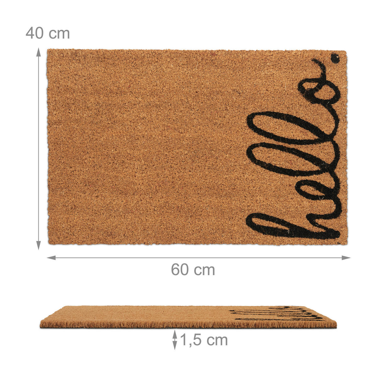 FUSSMATTE - Hellbraun, Kunststoff/Textil (60/40cm) - Relaxdays