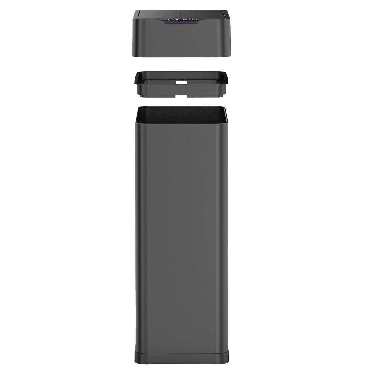 MÜLLBEHÄLTER SILVERLAKE schwarz - Schwarz, Metall (26/87/41cm) - Kitchen Move