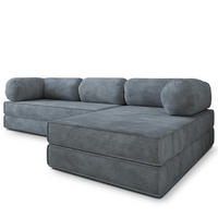 ROHOVÁ SEDAČKA ETERA modulární Boneless pohovka s funkcí spaní, šedá POSO 60 - šedá, textil (270/160cm) - MASSENO