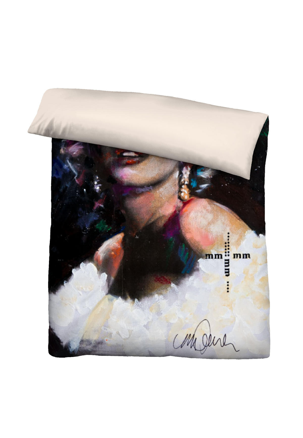 BETTWÄSCHE-GARNITUR Mikrofaser Marilyn Monroe Weiß titanium, 135x200 cm + 80x80 cm - Titanfarben, Textil (135/200cm) - SID Maurer