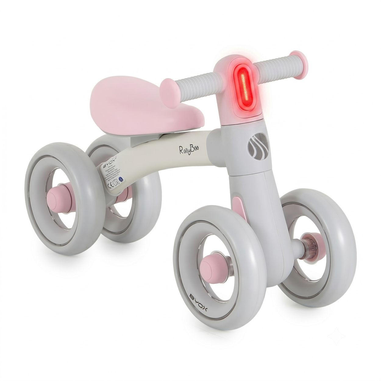 LAUFRAD RollyBoo 10 Zoll rosa Anti-Rutsch-Beschichtung, EVA-Reifen Stoßdämpfer Beleuchtung 4 Räder - Rosa, Metall (56/20/35cm)