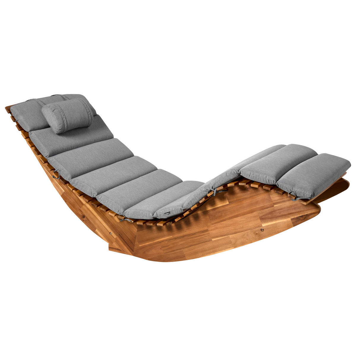 LIEGENAUFLAGE Grau meliert 60/180 cm Brescia Premium - Grau, Textil (180/5/60cm) - Beliani