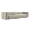 4-SITZER-SOFA Samt Stoff Creme - Perlmutt/Creme, Kunststoff/Textil (319/70/89cm) - Makamii
