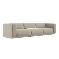 4-SITZER-SOFA Samt Stoff Creme - Perlmutt/Creme, Kunststoff/Textil (319/70/89cm) - Makamii