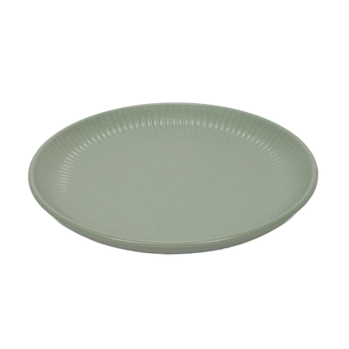 TELLER aus Steinzeug Grün 22/22/2,1 cm - Grün, Keramik (22cm) - Siaki