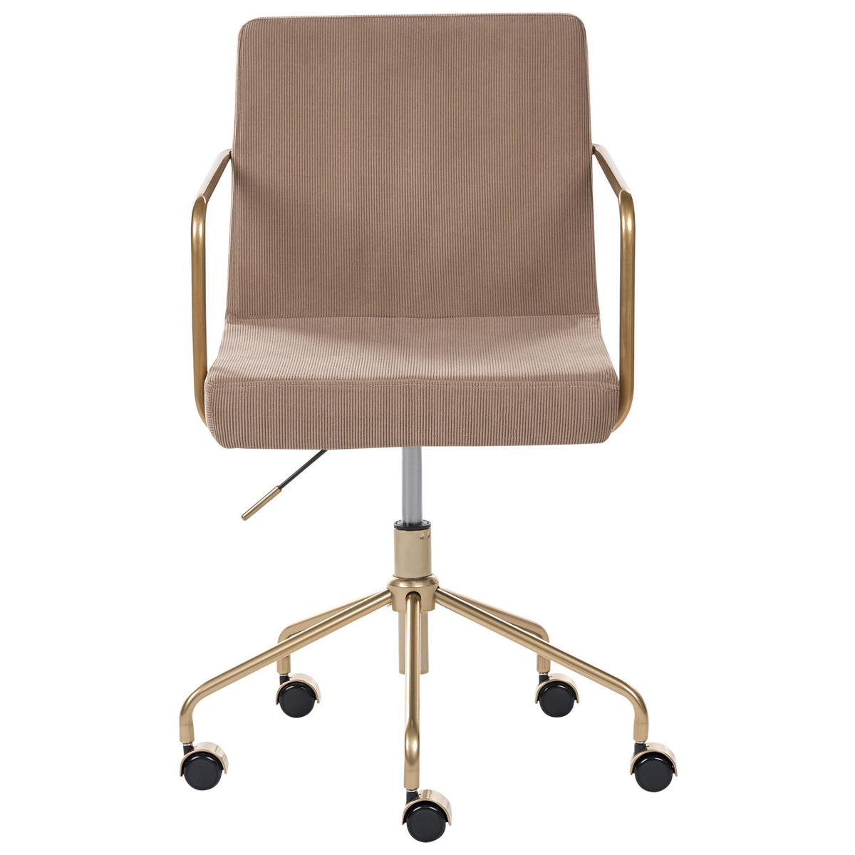 BÜROSTUHL Cord Hellbraun Trinity - Hellbraun, Textil (60/87/60cm) - Beliani