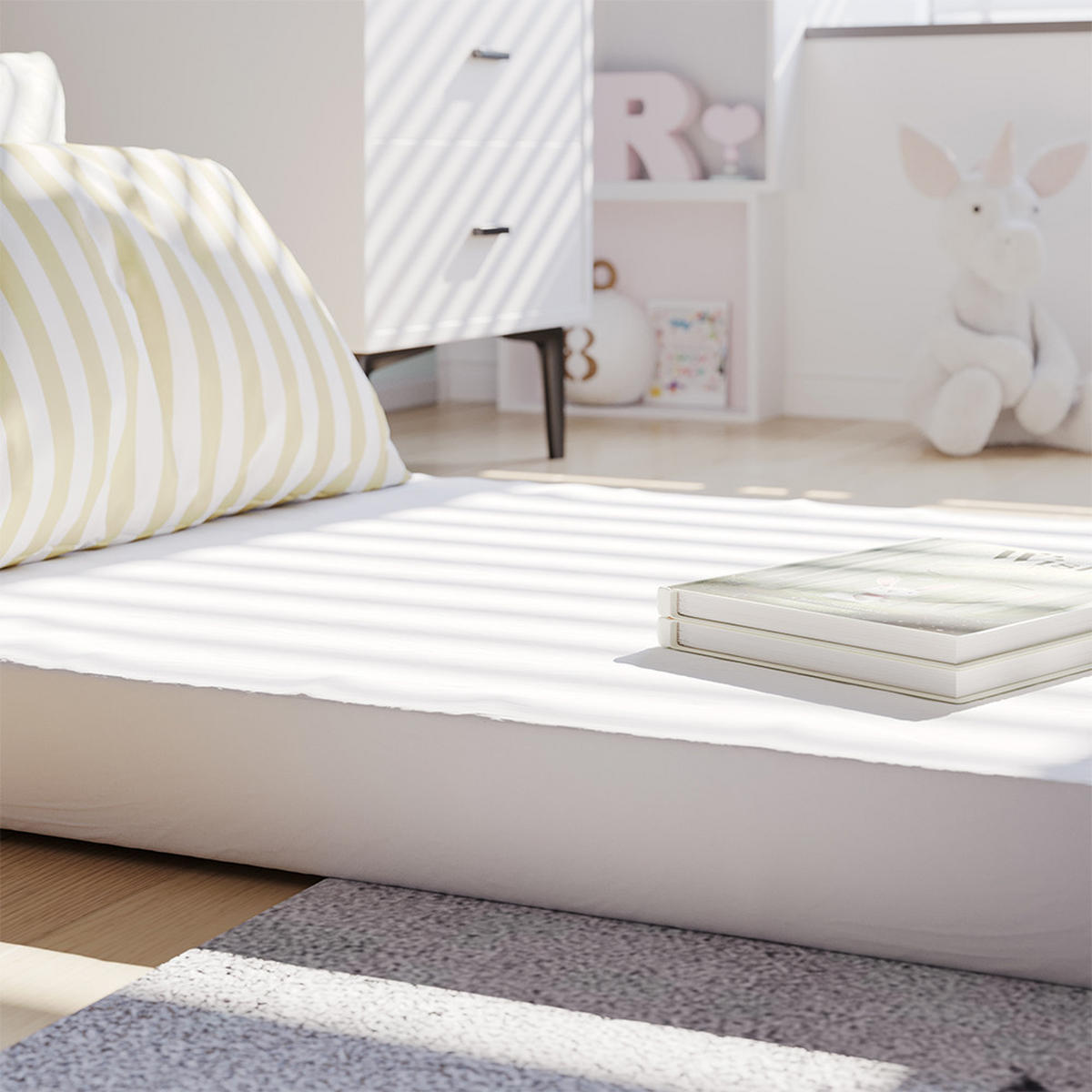 KINDERMATRATZE Weiß 140 x 70 cm - Weiß, Textil - VitaliSpa