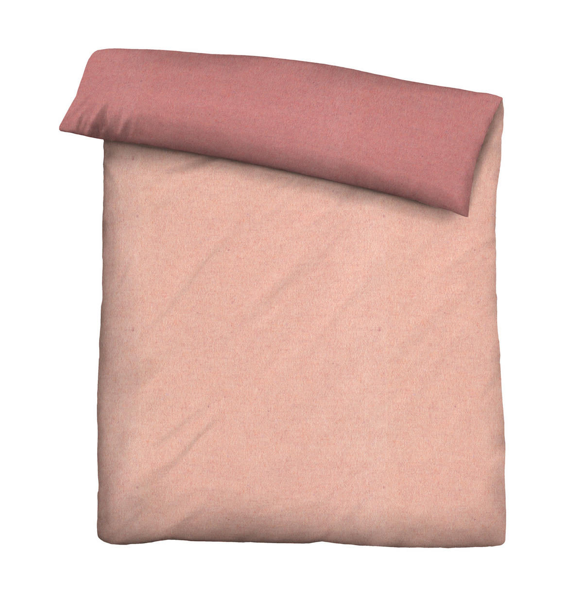 BETTWÄSCHE-GARNITUR Biber Melange UNI terra, 135x200 cm + 80x80 cm - Terracotta, Textil (135/200cm) - biberna