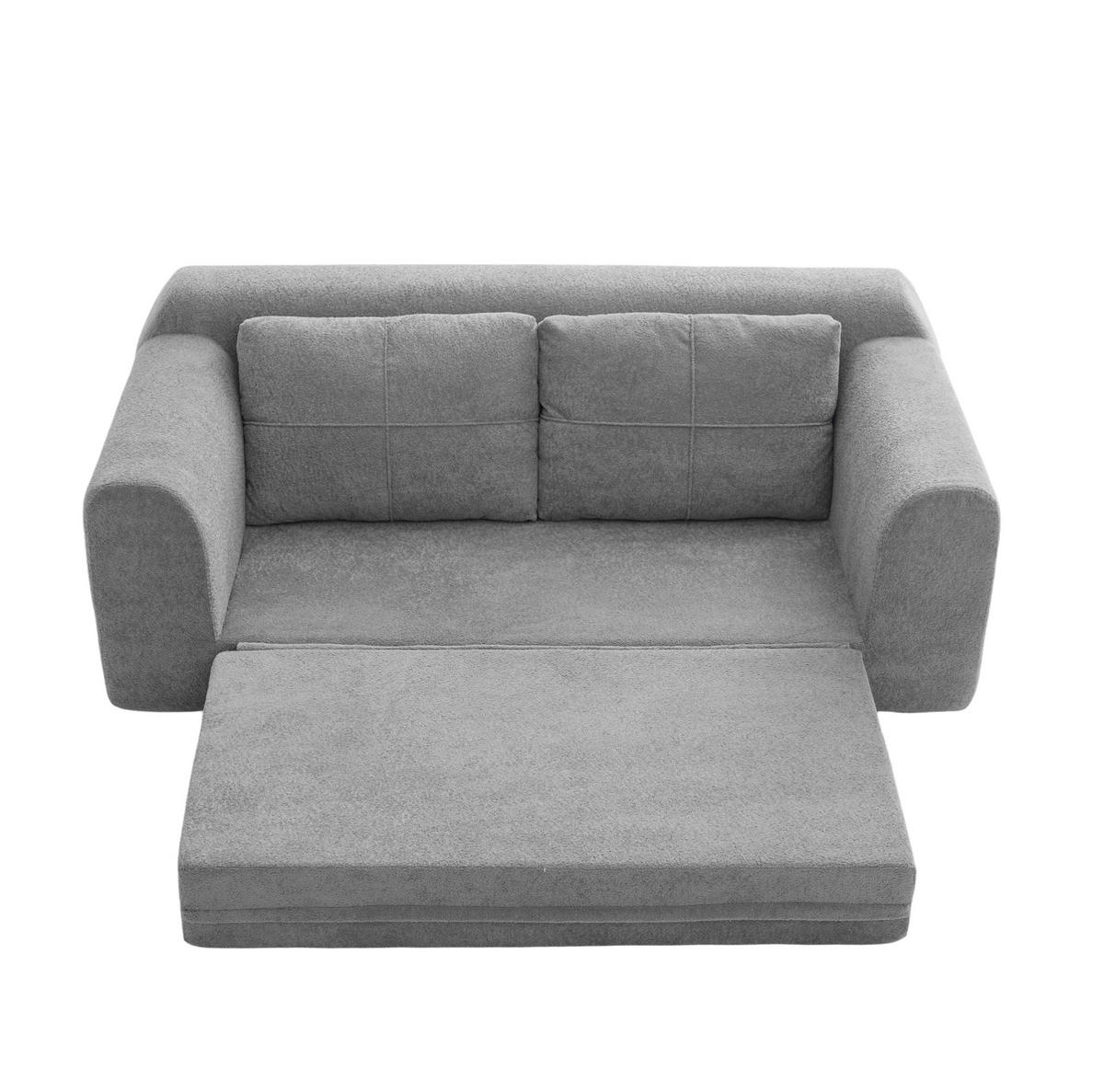 SCHLAFSOFA aus Stoff 179x95x79 cm Dunkelgrau klappbar als Bodenbett, 2-in-1 und platzsparend - Dunkelgrau, Textil (178/61.5/96cm) - Modfu