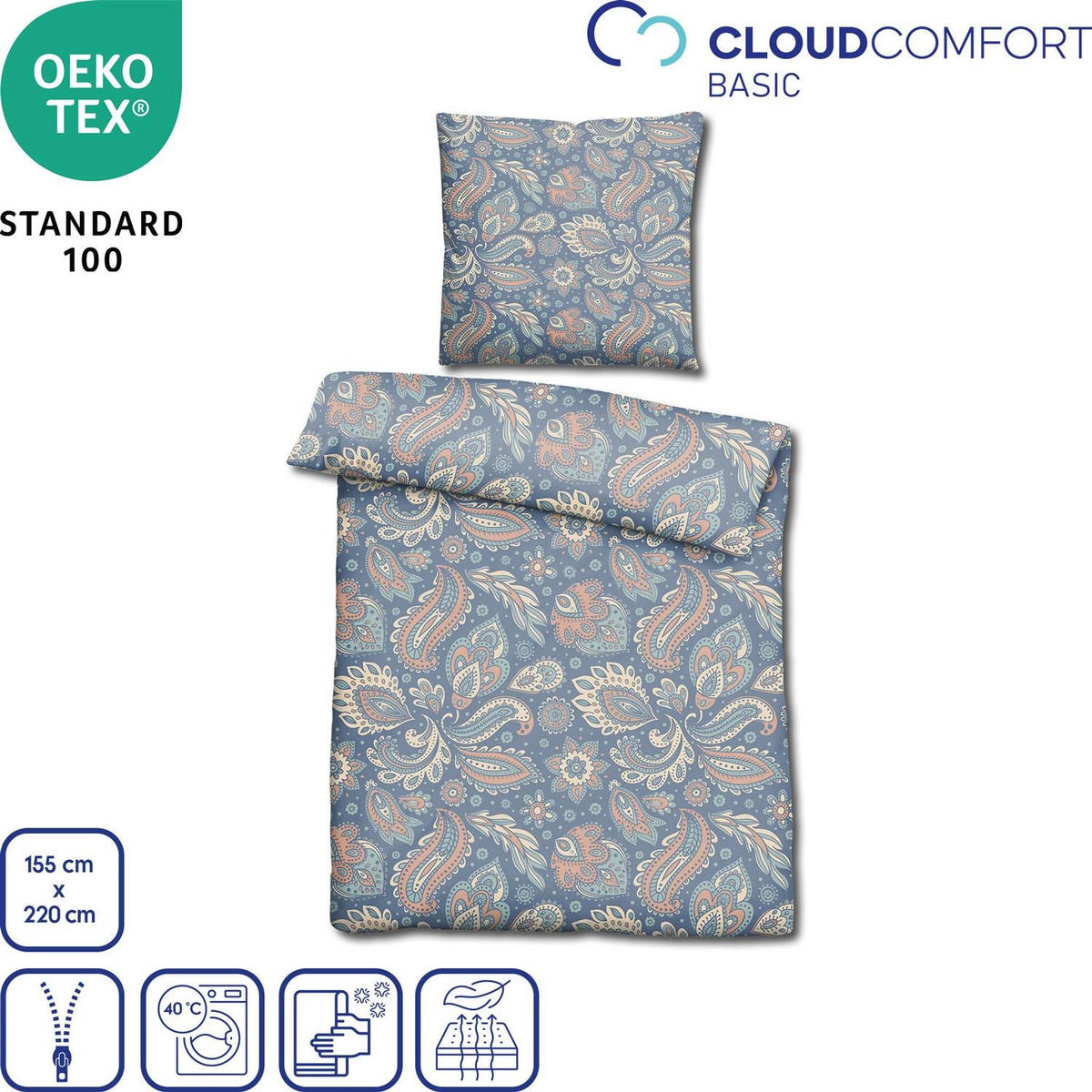 BETTWÄSCHE Basic 155x220 cm - Weiß, Textil (155/220cm) - CloudComfort