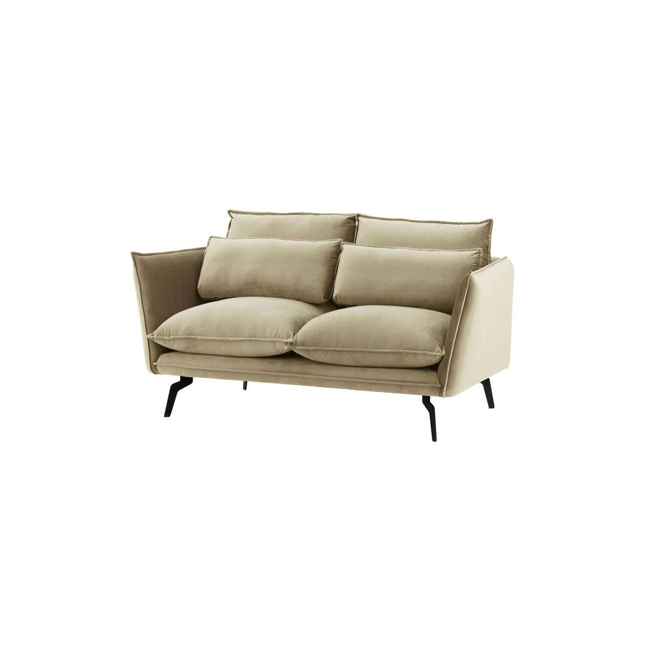 ZWEISITZER-SOFA Layla-Velluto 3 - Beige, Holz/Textil (171/95/98cm)