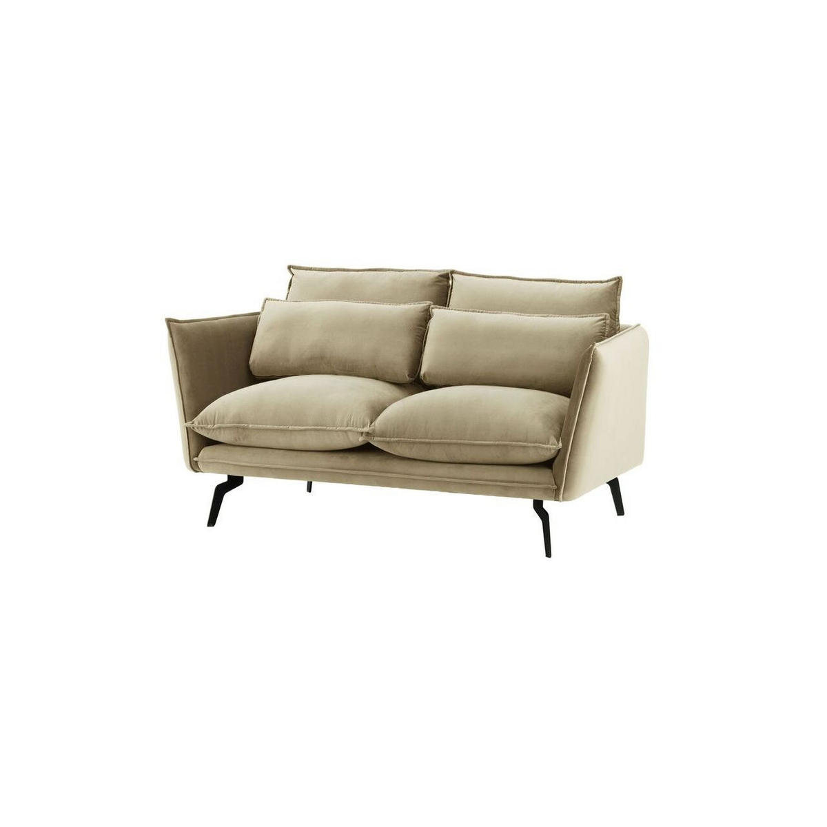 ZWEISITZER-SOFA Layla-Velluto 3 - Beige, Holz/Textil (171/95/98cm)