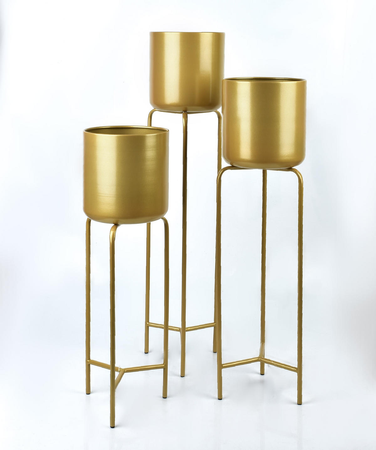 BLUMENTÖPFEN Swen Gold 19/19/77 cm Metall - Goldfarben, Metall (19/77cm) - Mondex