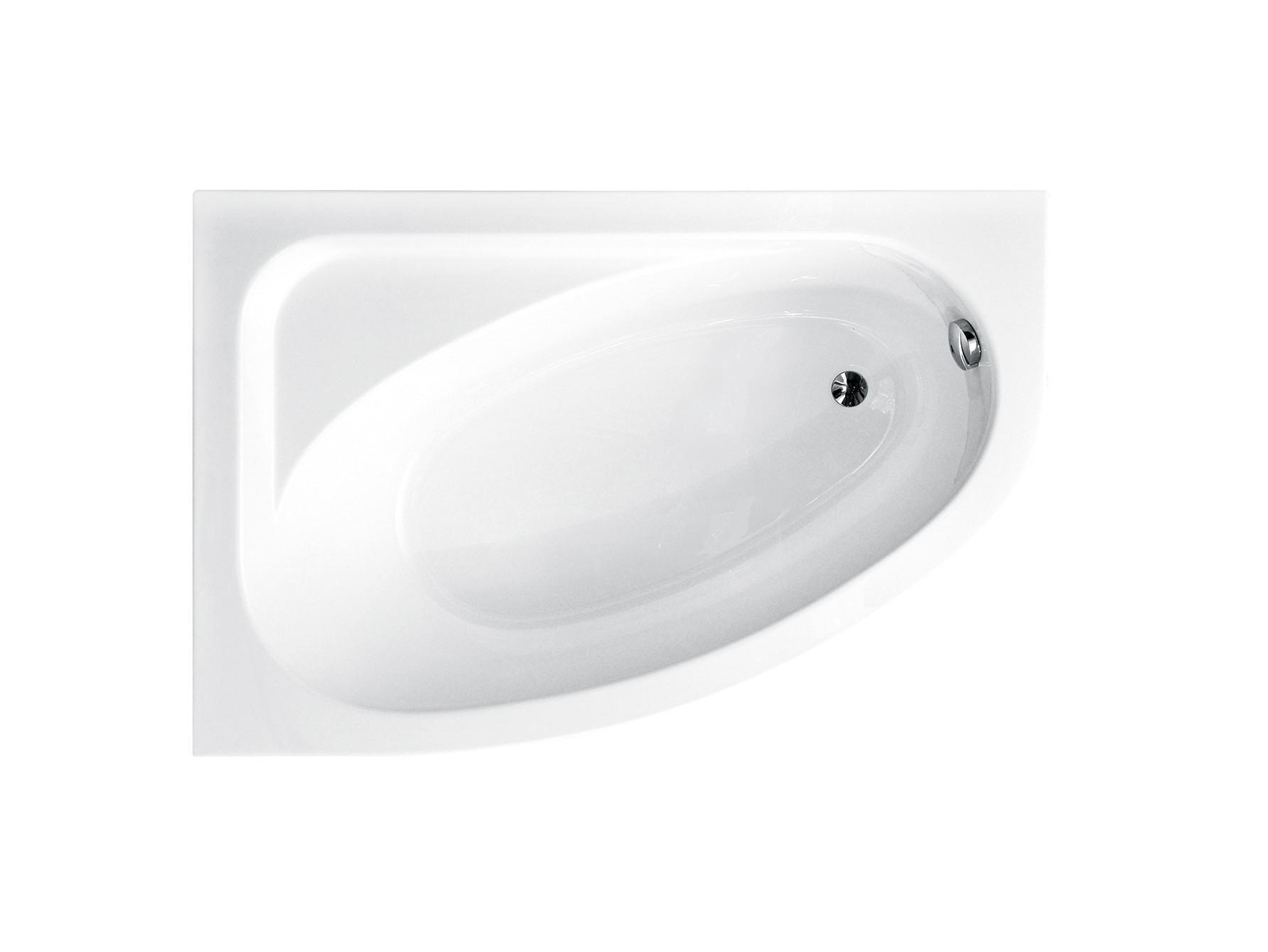 BADEWANNE Eckwanne CORNEA 140/80 Links mit Styro Ablauf Füße - Weiß, Kunststoff (80/57.5/140cm) - bad land