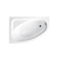 BADEWANNE Eckwanne CORNEA 140/80 Links mit Styro Ablauf Füße - Weiß, Kunststoff (80/57.5/140cm) - bad land
