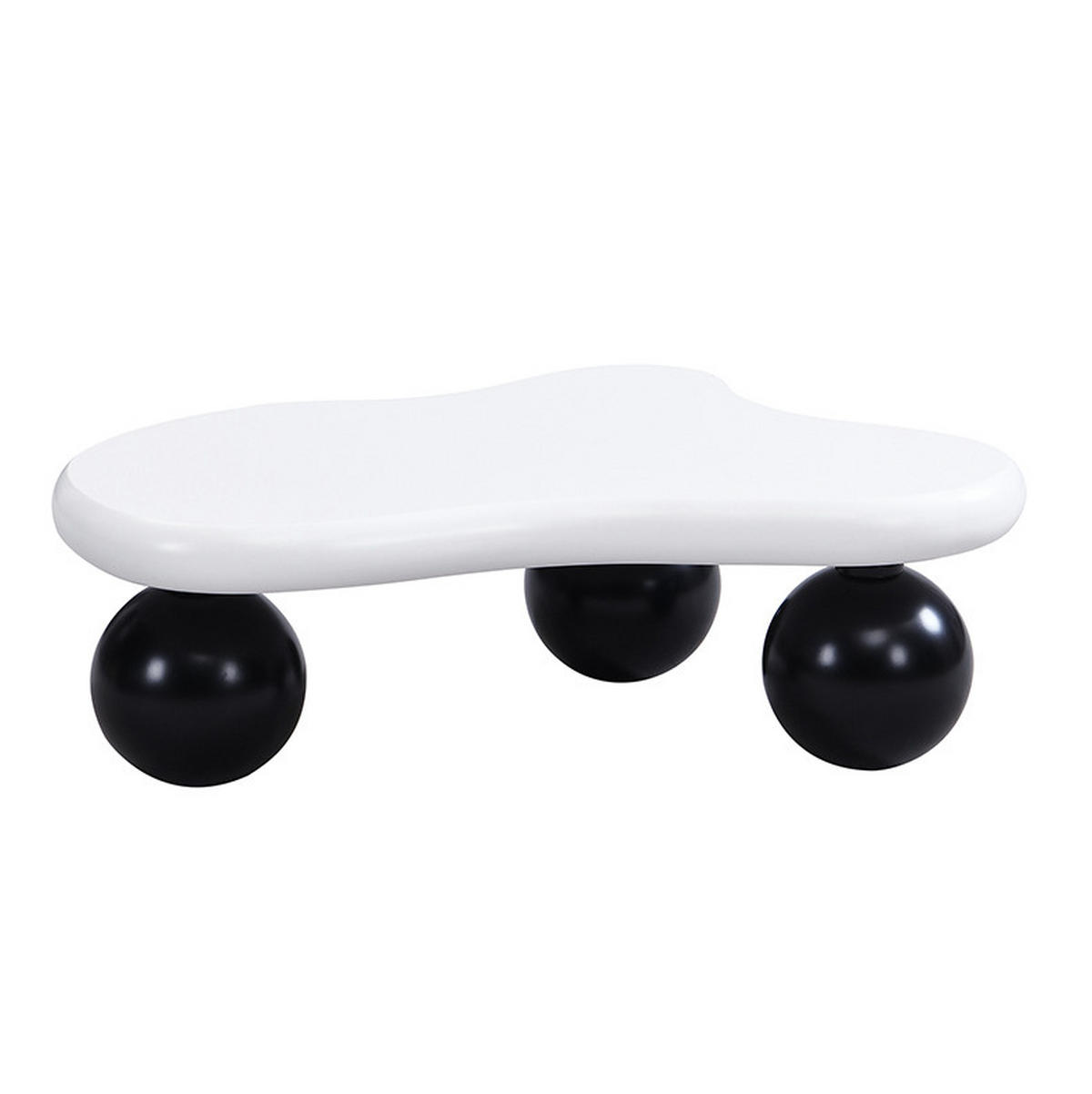 KONFERENČNÍ stolek 95/62,5/32 cm černo-bílý z MDF s LED osvětlením - černá, kompozitní dřevo (95/62.5/32cm) - OKWISH