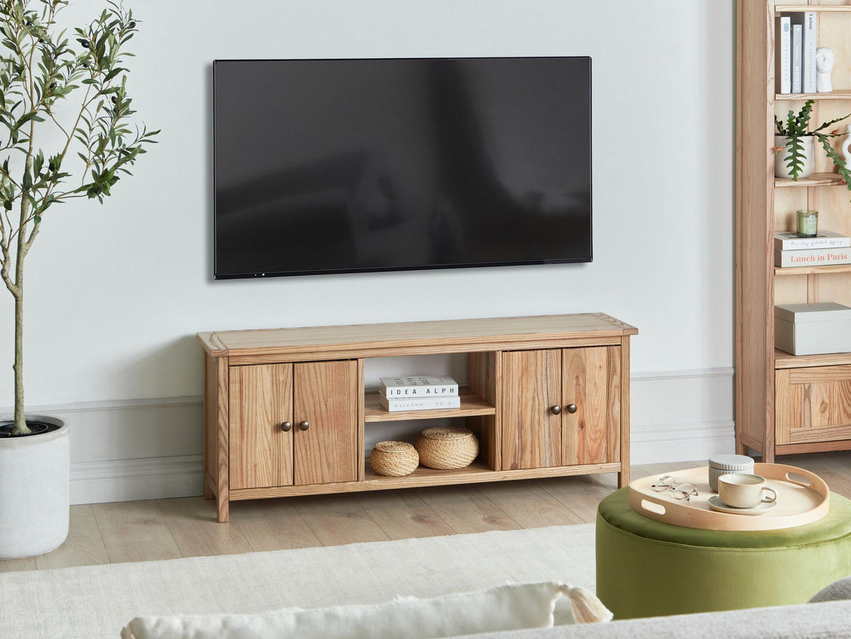 TV-MÖBEL Heller Holzfarbton Salton - Hellbraun, Holzwerkstoff (130/50/32cm) - Beliani