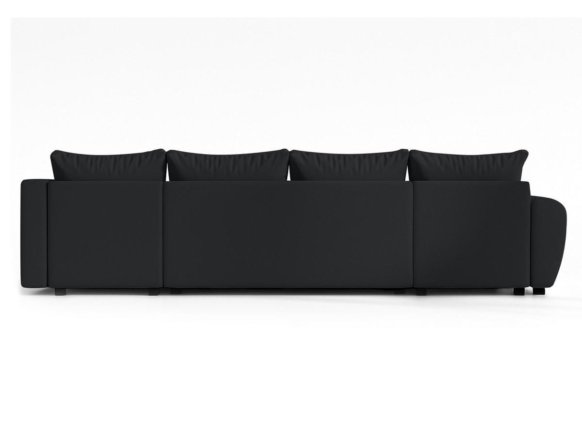 WOHNLANDSCHAFT Malatya U Form MAX Schwarz 311/145/82 cm mit Schlaffunktion - Schwarz, Kunststoff/Textil (208/82/303cm) - AX Living