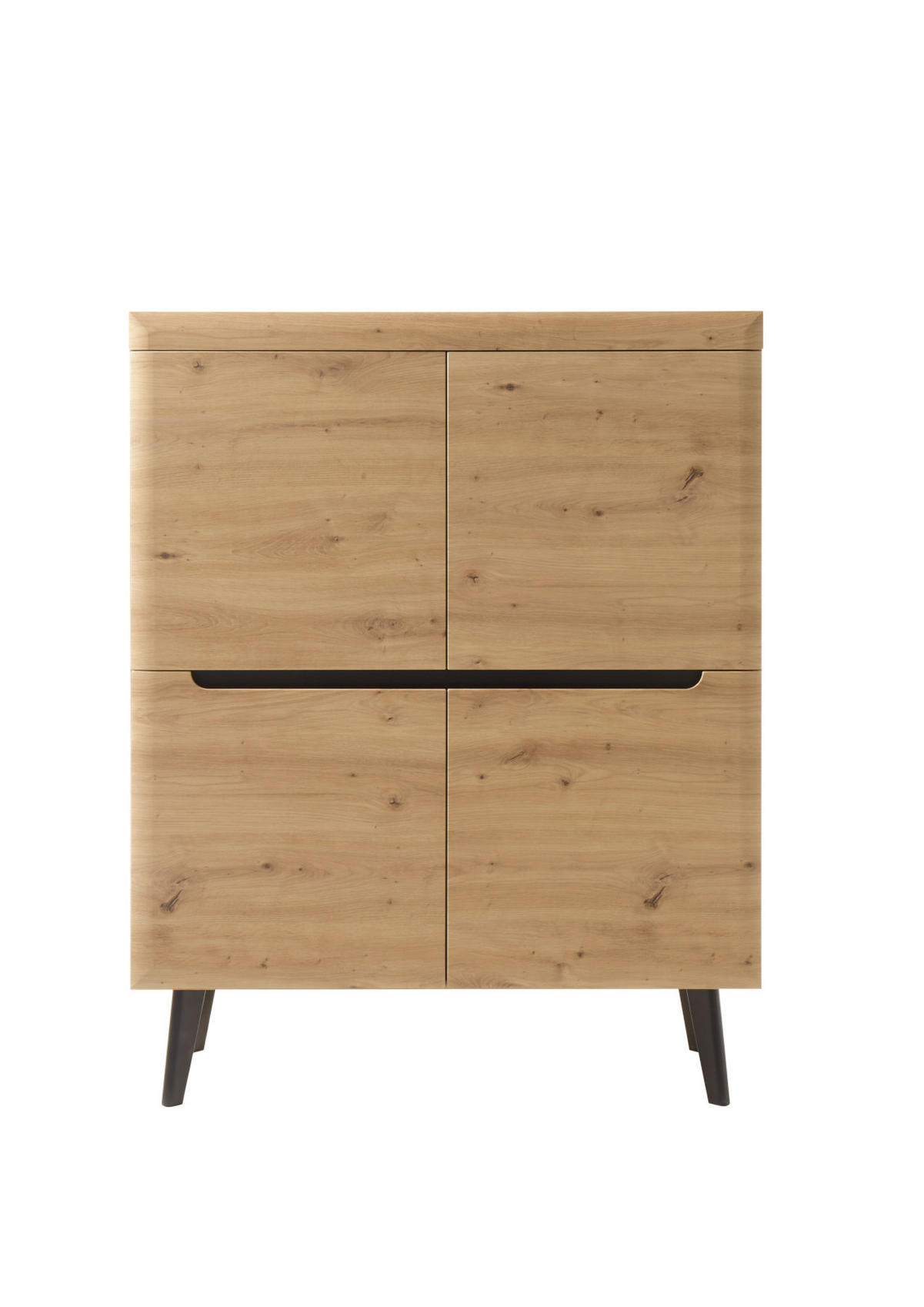 HIGHBOARD Artisan Eiche schwarz skandinavisch, 107 x 134 cm - Schwarz/Eiche Artisan, Holzwerkstoff (107/134/40cm) - Furn.Design