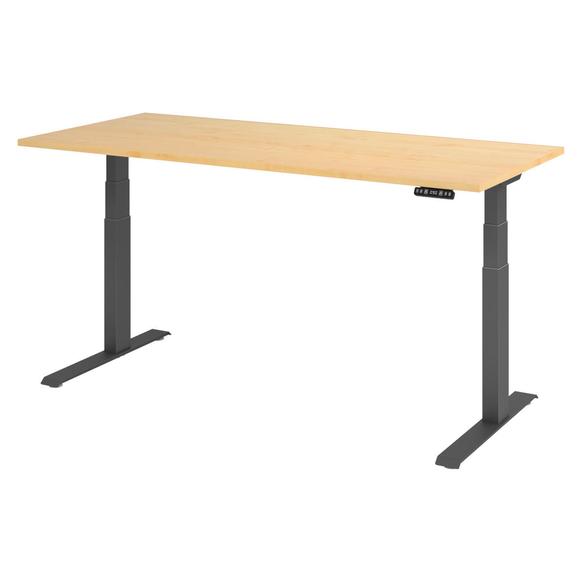 SCHREIBTISCH elektrisch XDKB 80/180/74 cm in Ahornfarben/Graphitfarben - Ahornfarben/Graphitfarben, Holzwerkstoff (80/180/74cm) - bümö