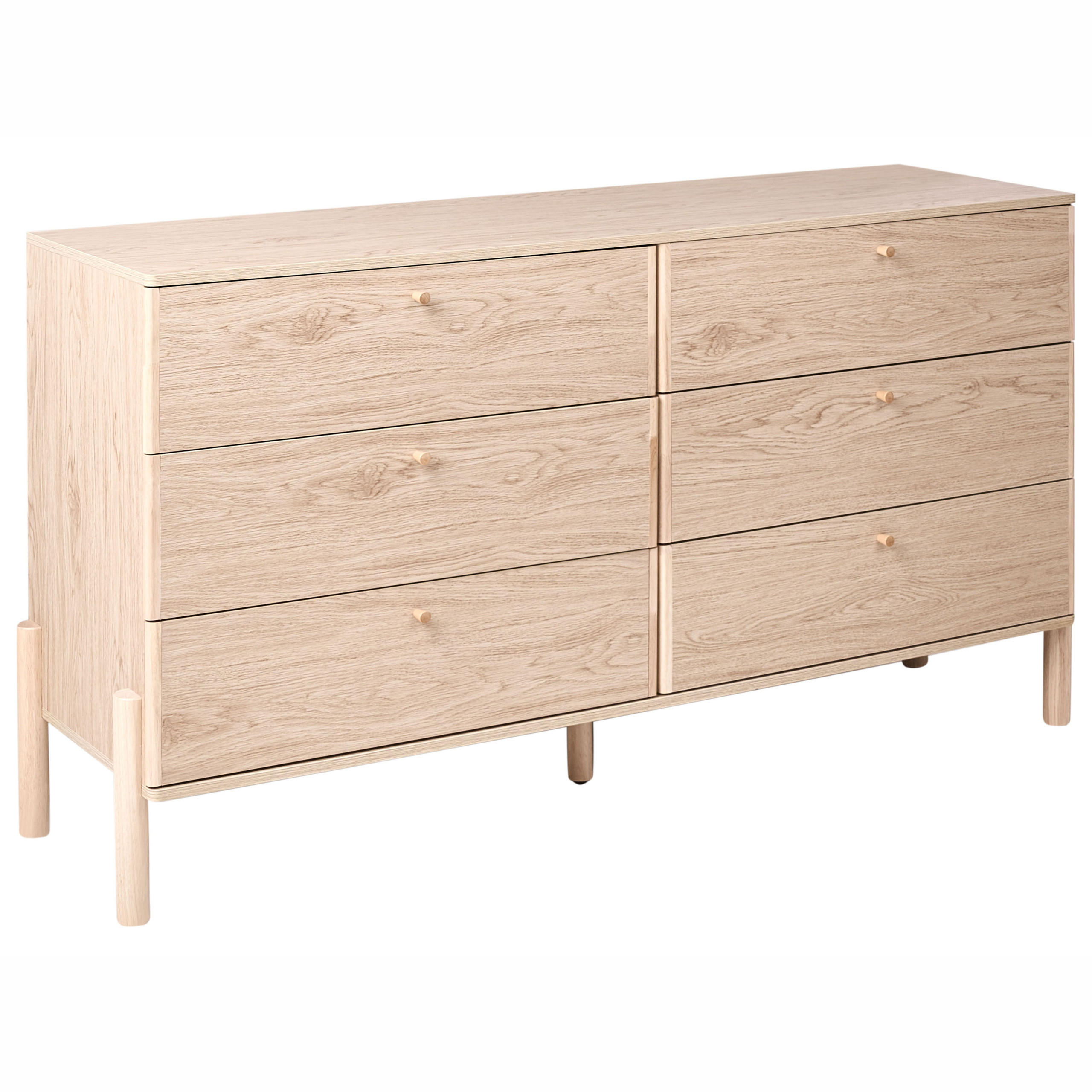 KOMODA s 6 zásuvkami Světle hnědá Collins - světle hnědá, kompozitní dřevo (156/86/46cm) - Beliani