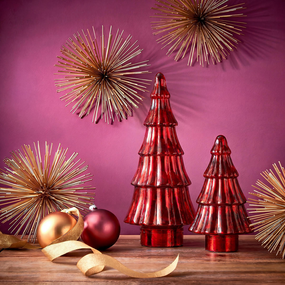 DEKO-TANNE X-Mas - Rot, Glas (16/34/16cm) - Butlers