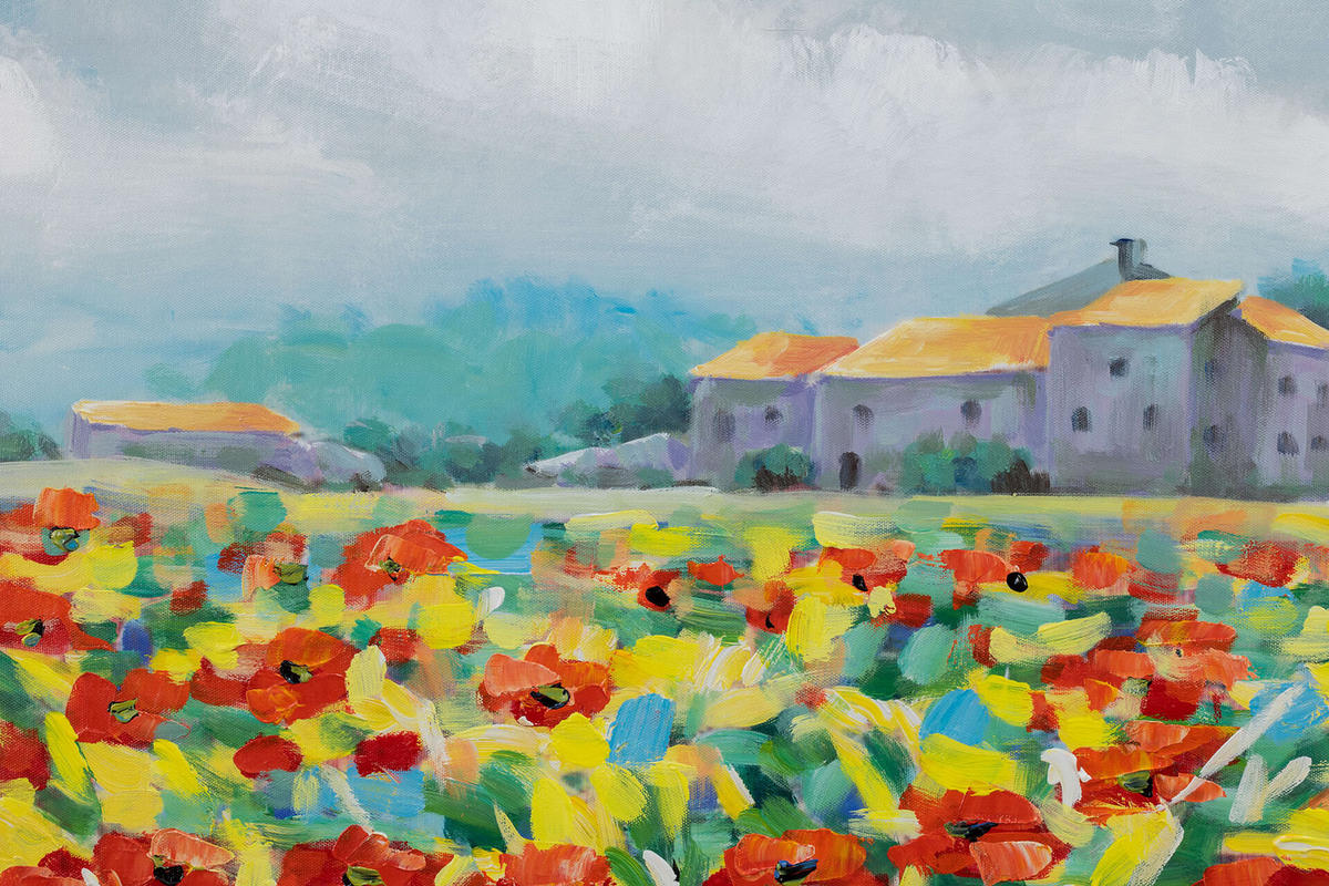 RUČNE MAĽOVANÝ AKRYLOVÝ OBRAZ 93/63 cm, viacfarebný, prírodný a botanický motív - viacfarebná, drevo/textil (93/63cm) - KUNSTLOFT