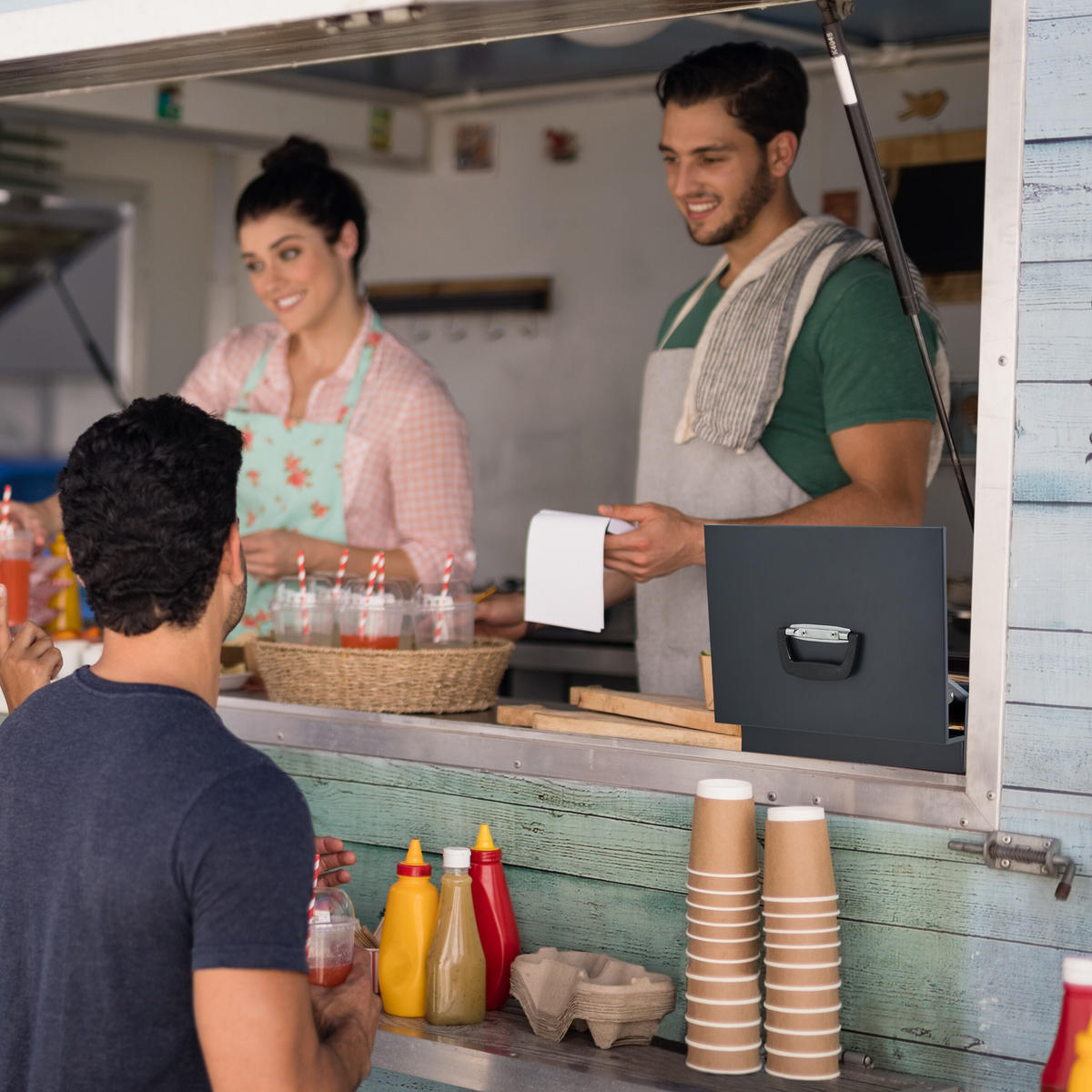 POKLADNA na mince Euro - šedá, kov/plast (36/11.5/28.5cm) - Relaxdays