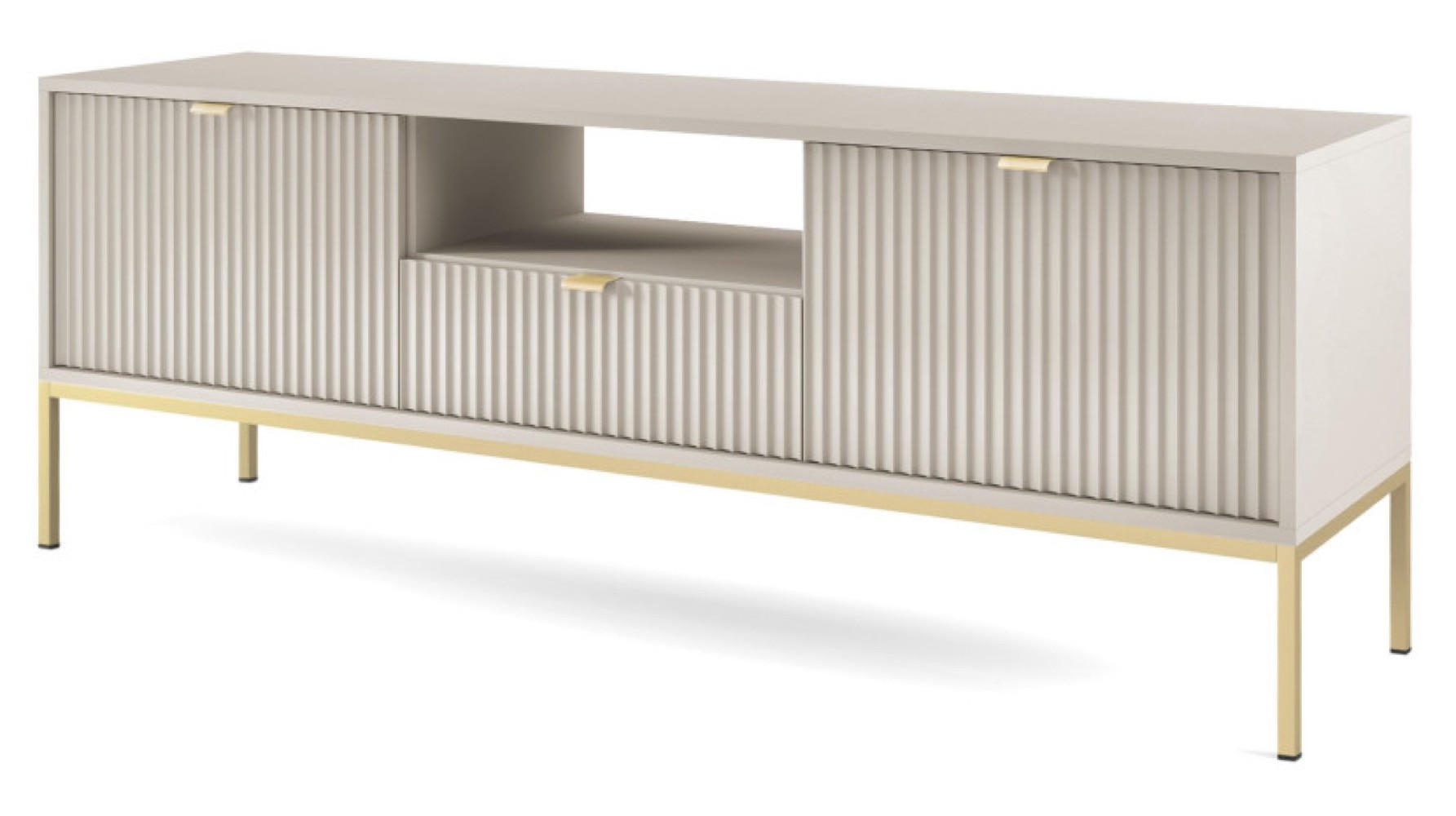 TV-SCHRANK Kaschmir NEW Goldfarben - Ecru, Holzwerkstoff (154/56/39cm) - Sepro Meble