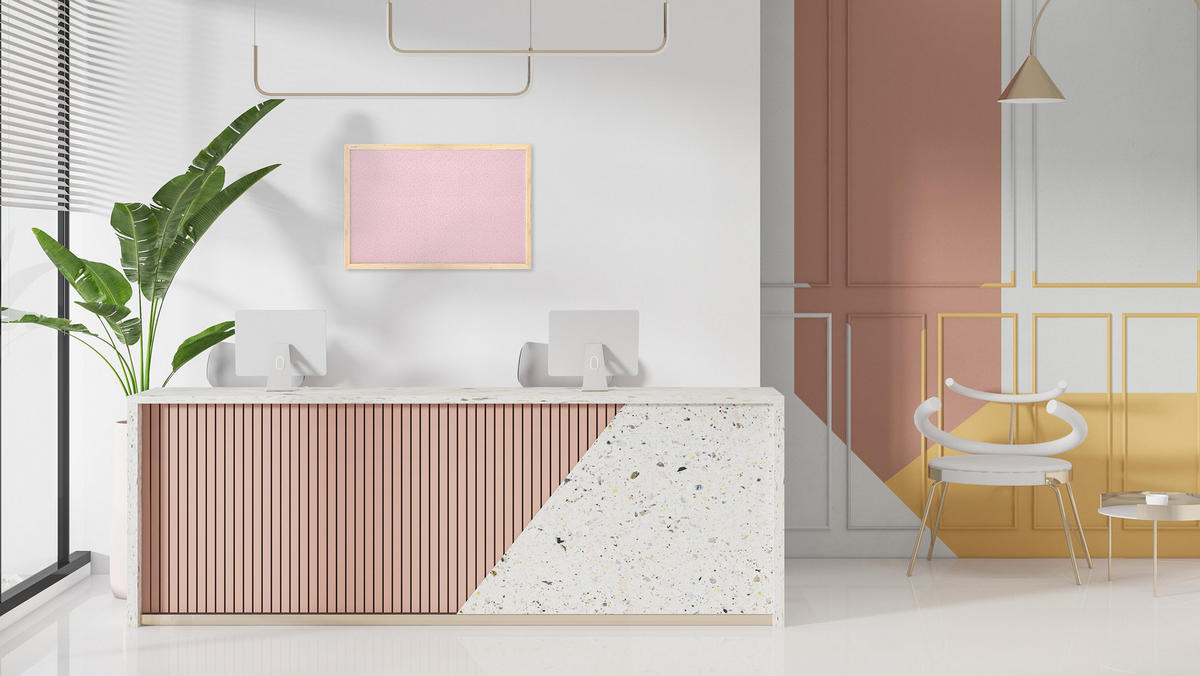 PASTELLROSA Pinnwand mit Holzrahmen 90x60cm - Pink, Holz (90/60/1.5cm) - ALLboards