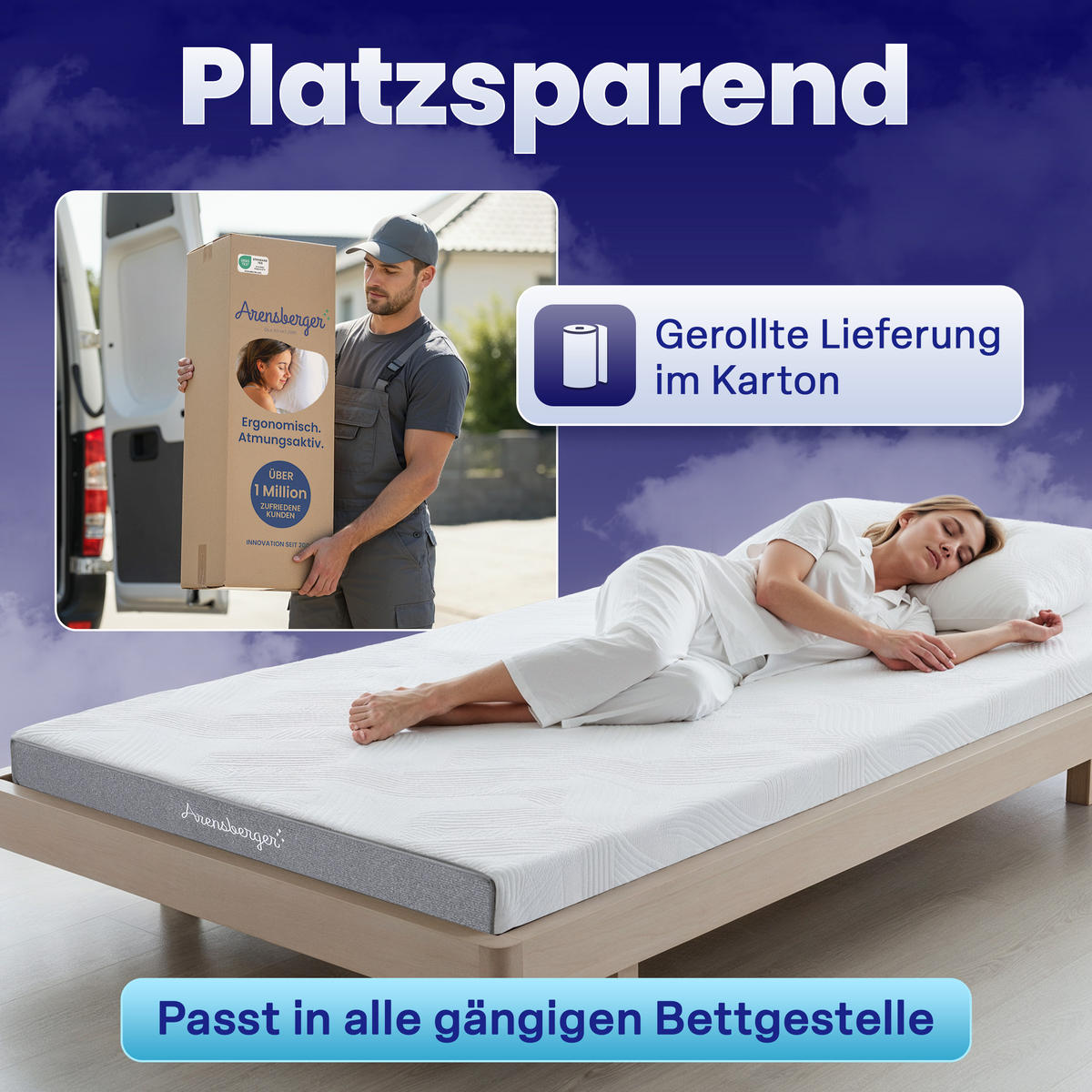 GEL-MATRATZE LINA, Höhe 11cm, 120x200cm - Weiß, Textil (120/200cm) - Arensberger