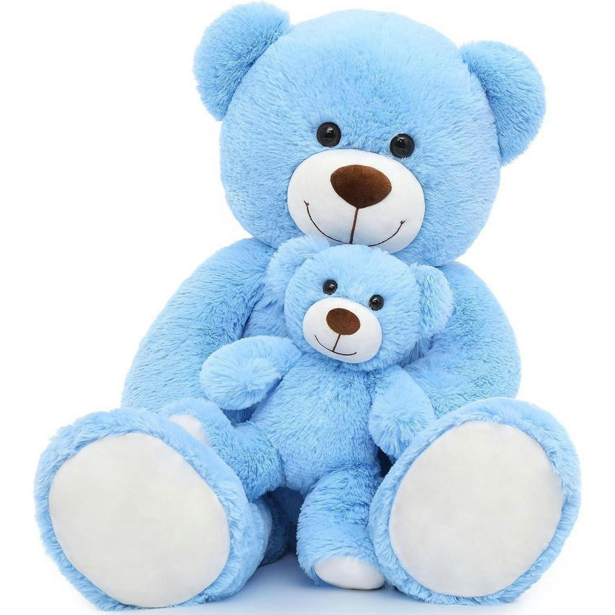 STOFFTIER-SET Teddybär 2-teilig 100 cm Blau - Blau, Textil (45/100cm)
